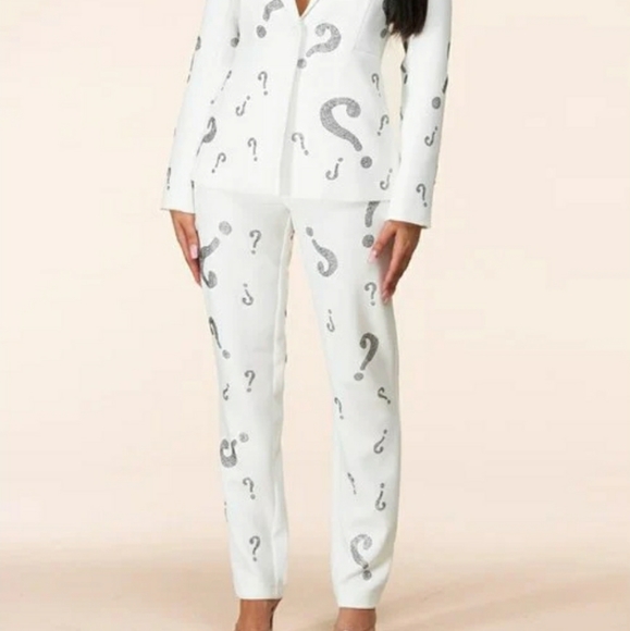 Rhinestone Question Mark 2 piece Suit - Picture 6 of 12